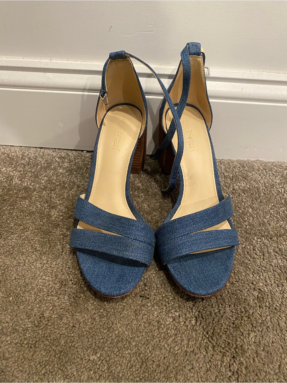 J.McLaughlin Denim Strappy Heels Size 8 1/2